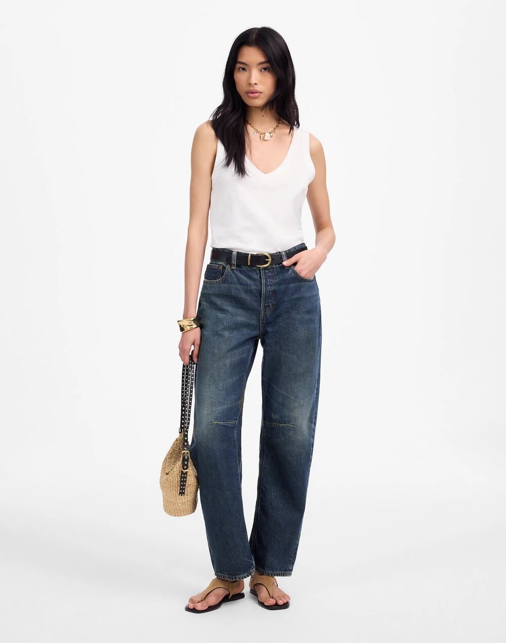 Madewell Women's The Darted Barrel-Leg Jean Danver Wash Rigid Size W29 NWT